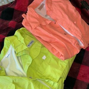 Columbia Vibrant Orange and Lime Shirts